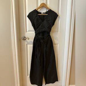 Aritzia Black Asymmetrical Wrap Jumpsuit Dress